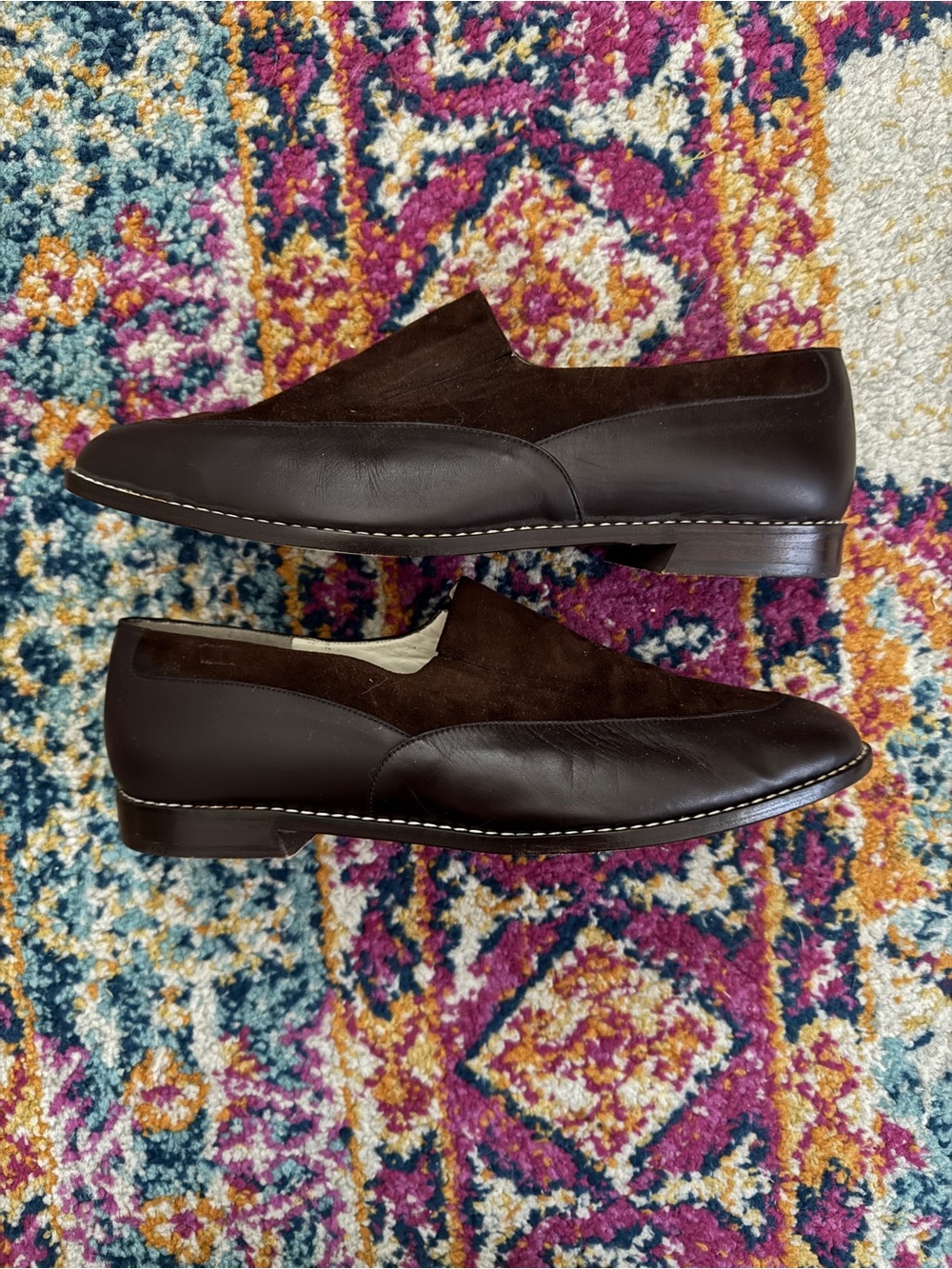 Donald J. Pliner Dark Brown Suede Slip-On Loafers
